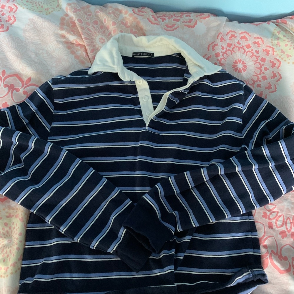 NWOT Brandy Melville Striped Polo Shirt